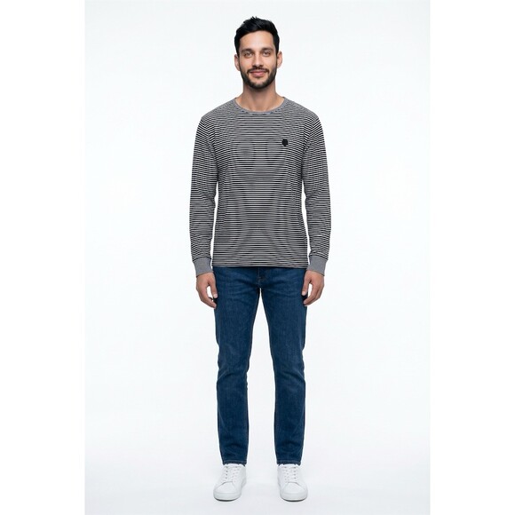 The Kooples Other - $784 The Kooples Men's Striped Long Sleeve Crew Neck T-Shirt Logo Patch Size XL